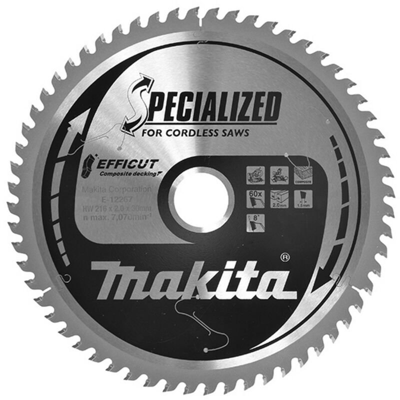 Image of Makita - Sägeblatt Säge Sägen wpc Holz 216x2,0x30 Z60 efficut E-12267