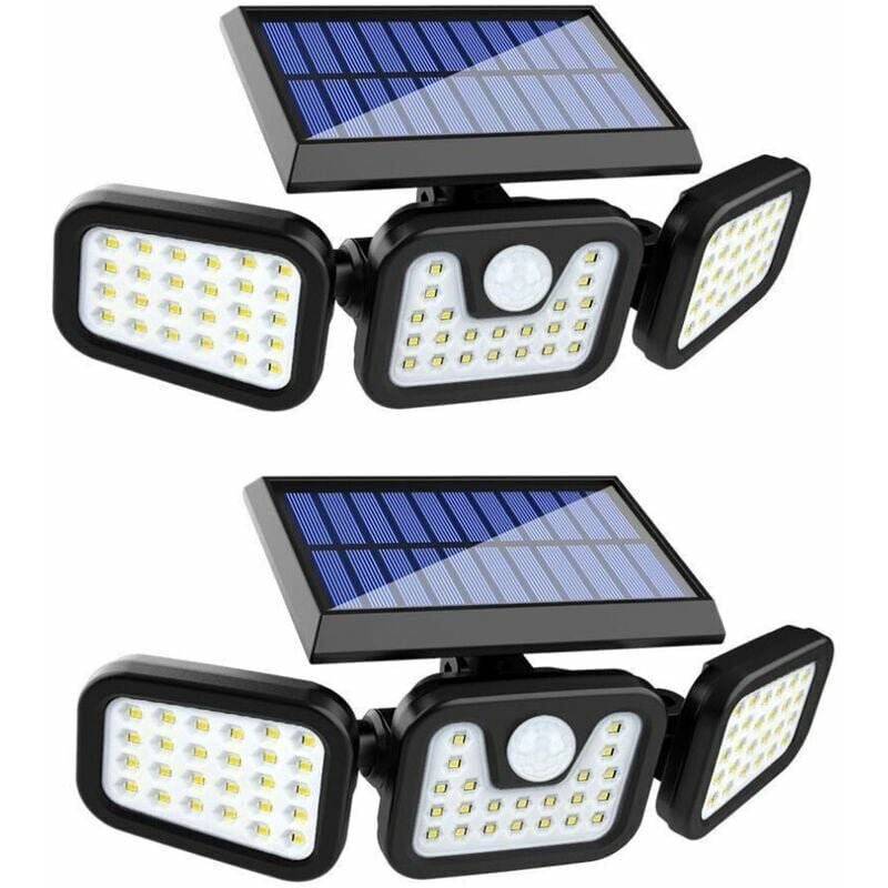 Image of Solarleuchte für den Außenbereich, (2er-Pack) 74 LEDs, wasserdicht IP65, 360-Grad-Weitwinkelbeleuchtung​​°, Solarleuchte mit Bewegungsmelder, für