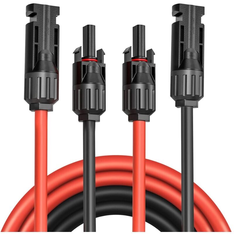 Image of Solarpanel-Verlängerungskabel, 4 mm², 1–20 m, Solar-Verlängerungskabel, Photovoltaik-Verlängerungskabel, mit MC-4-Anschlüssen, für Solarmodule und