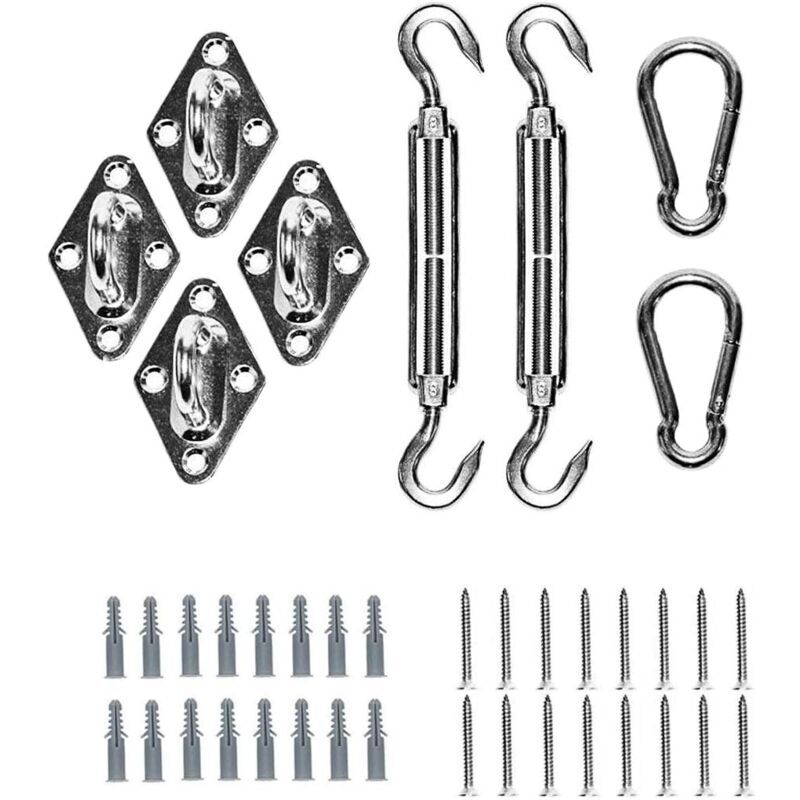 Image of Sonnensegel-Befestigungsset – Hardware-Befestigungszubehör-Set aus Edelstahl 304 für Sonnensegel, dreieckiges Sonnensegel, quadratisch