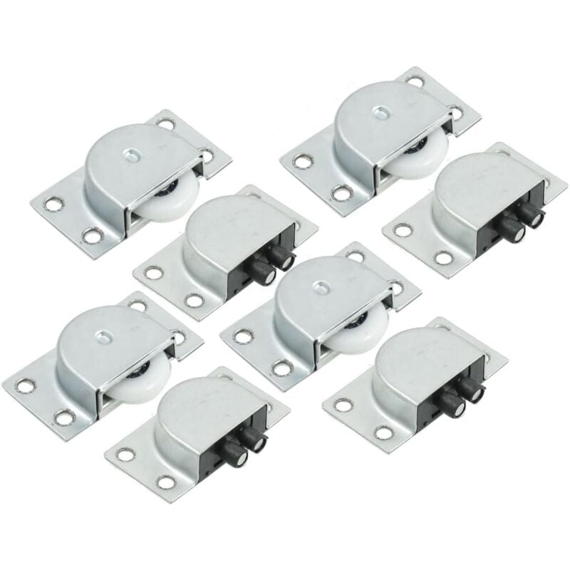 Image of Sourcingmap 4 Paar Rollen-Set, Schiebetür, Schrank, Kleiderschrank, Möbelrollen, 2,3 cm Durchmesser