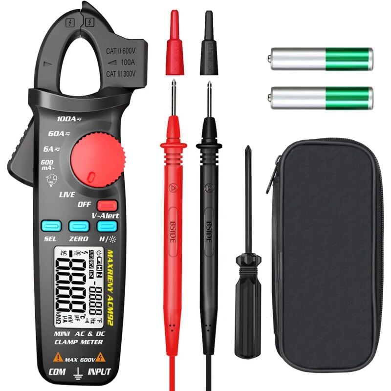 Image of Dolaso - True rms Digitales Zangenmessgerät, automatisches Zangenmultimeter, 6000 Zählungen, Stromprüfer, Spannung, Widerstand, Frequenz,