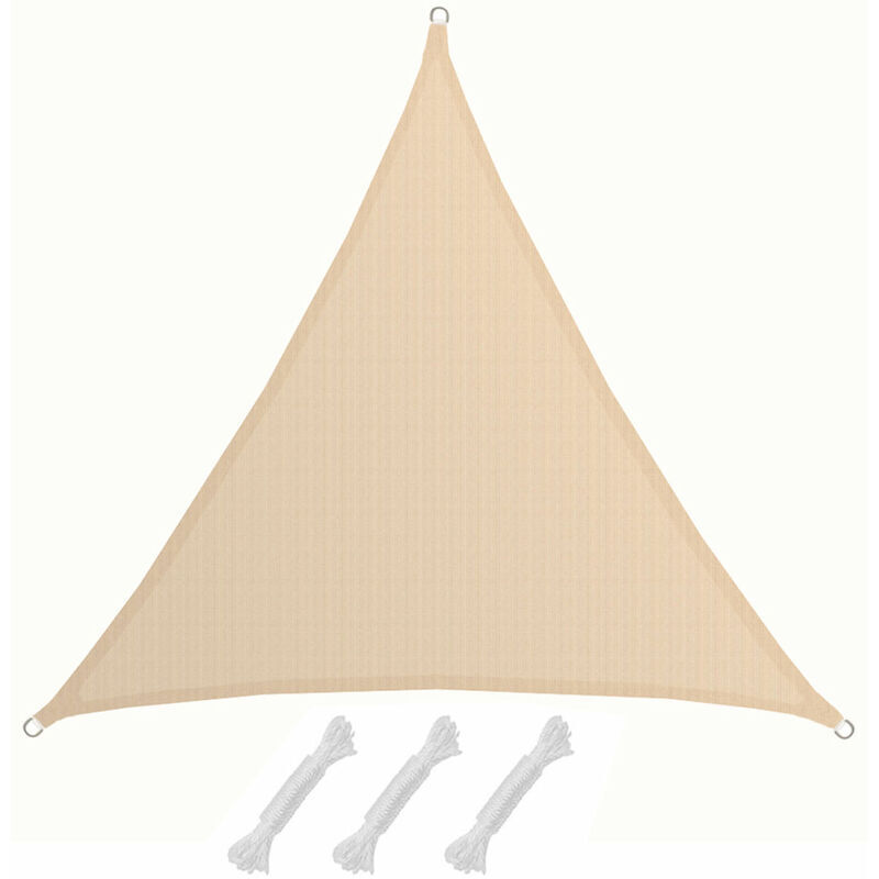 Image of Uv Sonnensegel 2x2x2 hdpe Dreieck Sonnenschutz berdachung Balkon Garten Beige