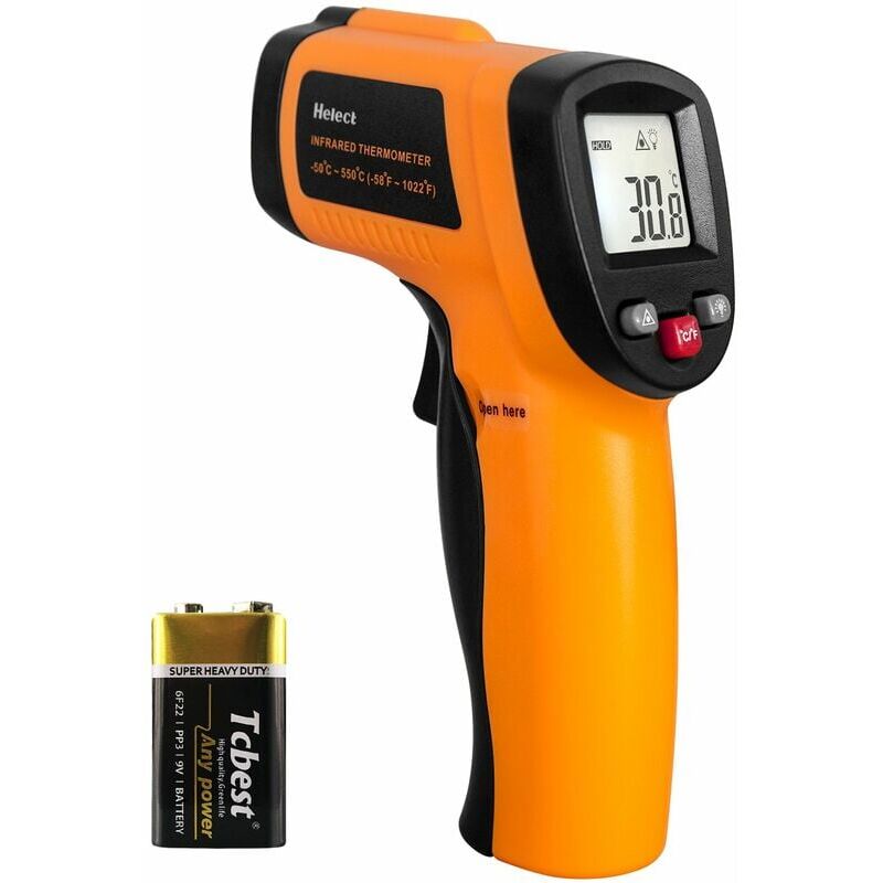 Image of Ulisem - Infrarot-Thermometer, berührungsloses Laser-Infrarot-Thermometer von -50 °c bis 550 °c, hintergrundbeleuchteter LCD-Bildschirm (nicht für