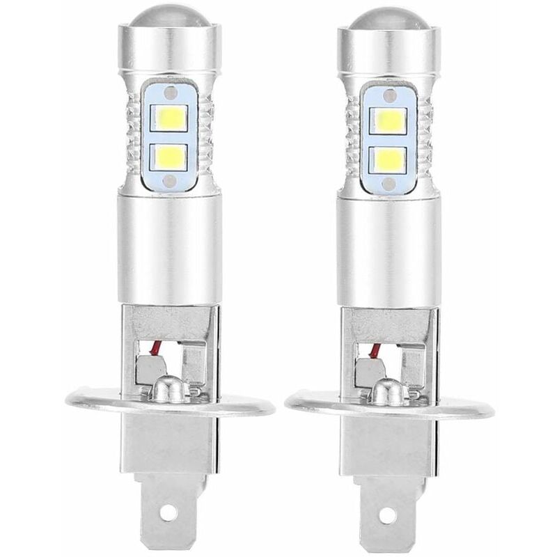 Image of Scheinwerferlampen, 2 x H1 6000 k Ultraweiß 100 w LED-Scheinwerferlampen-Set für Abblendlicht - Ulisem