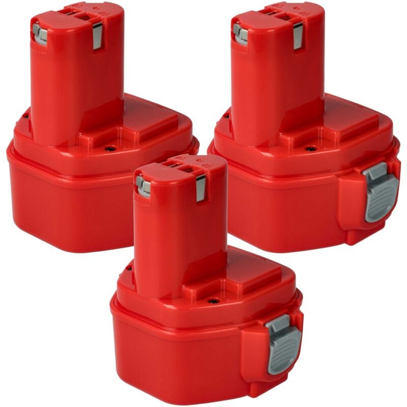 Image of 3x Akku kompatibel mit Makita 6271DWE, 6271DWPE, 6271DWPE3, 6313DA, 6271DWPL, 6313D, 6271DWPLE Werkzeug (3000 mAh, NiMH, 12 v) - Vhbw