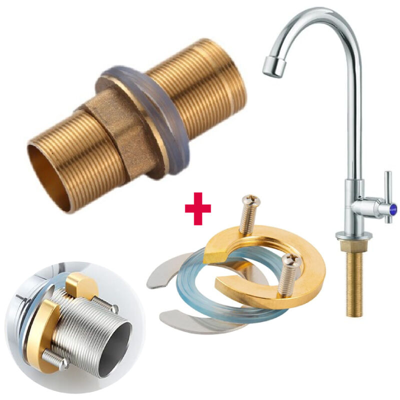 Image of Coocheer - Wasserhahn-Reparatur-Set, Messing-Gewindebefestigungs-Zubehör-Set für Wasserhahn-Reparatur (M32–60 mm)