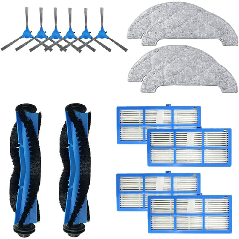 Image of Zubehör-Kit für Proscenic 850T Staubsauger Ersatzteile 2 Hauptbürste + 4 Hepa-Filter + 6 Seitenbürste + 4 Wischtücher