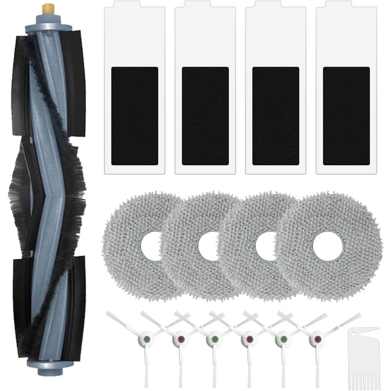 Image of Ersatz Zubehörset für ecovacs deebot T20 Omni / T20e Omni, 1 Hauptbürste, 4 Filter,6 Seitenbürsten,4 Mopptüchern, 1 Bürstenreinigungswerkzeug