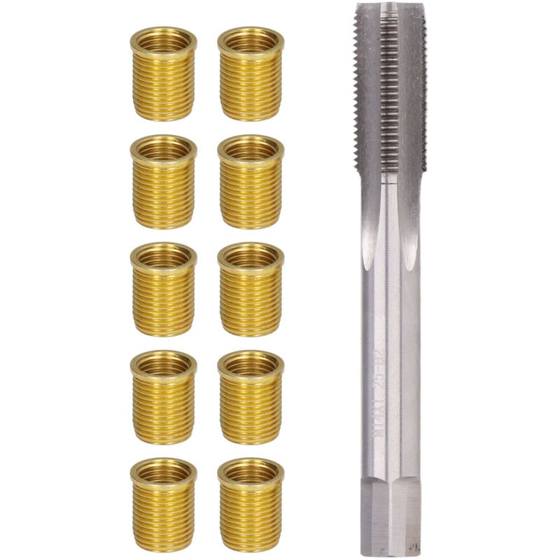 Image of Zündkerzen-Gewindeloch-Reparaturwerkzeuge, Metall, M12 x 1,25 Einsätze, M14 x 1,25 Gewindebohrer, 14 mm Rethreaded Kit