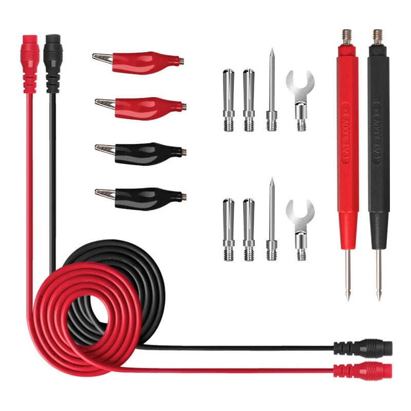 Image of Dolaso - 16-teiliges Multifunktions-Profi-Multimeter-Messleitungs-Testkit-Zubehör, Krokodilklemmen-Sondenwerkzeug, Bananenkopf, für Labortests,