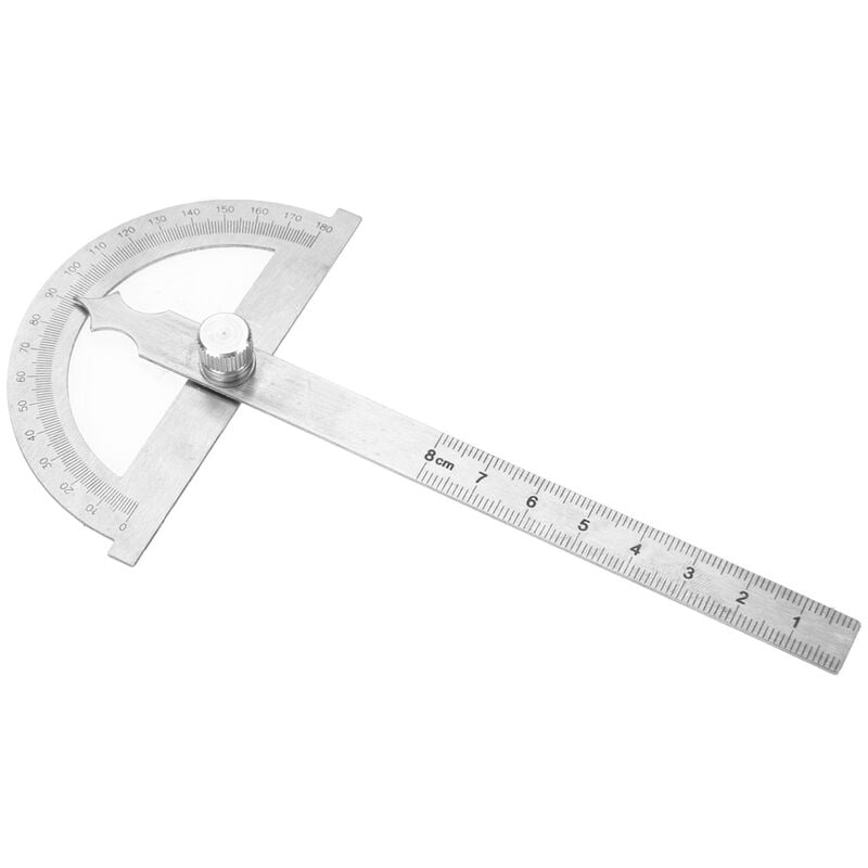 Image of Eosnow - 0-180 Grad Edelstahl Winkelmesser Goniometer Winkelsucher Messgert 15 cm Lineal 80 120 mm