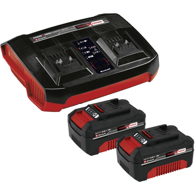 Image of Einhell Power X-Change PXC-Starter-Kit 2x 4,0Ah & Twincharger Kit 4512112 Werkzeug-Akku und Ladegerä