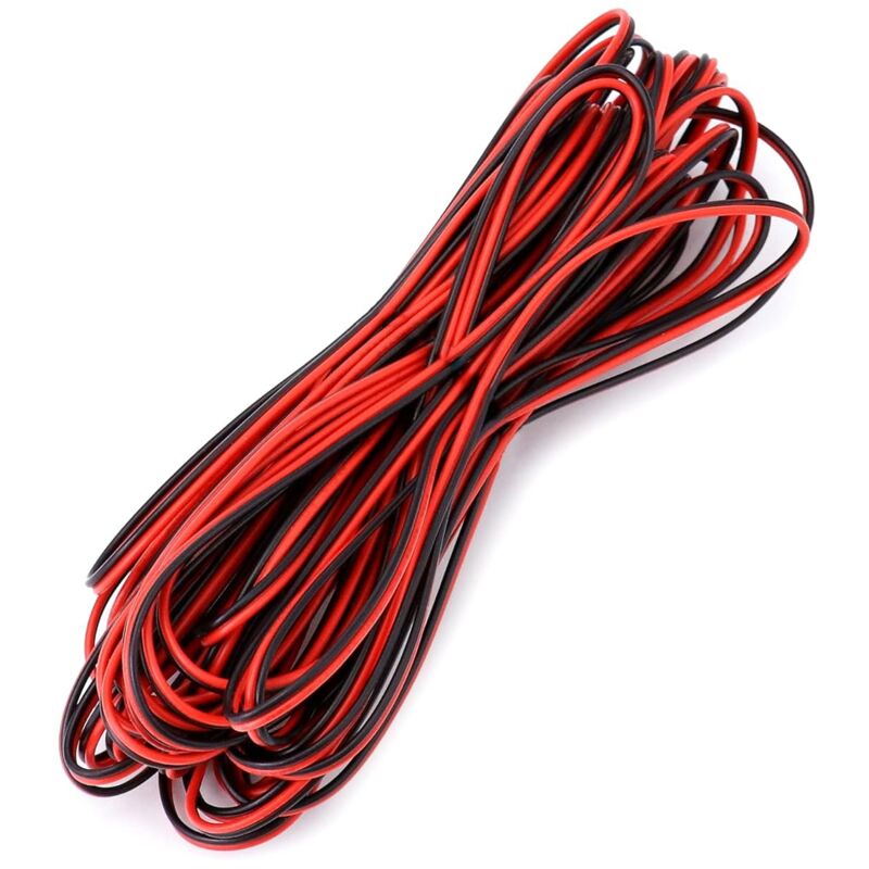 Image of 10 Meter 22AWG Elektrischer Draht, 2-adriges schwarz-rotes Elektrischer Draht, Verlängerungskabel, für led Strip und elektronische Verdrahtung