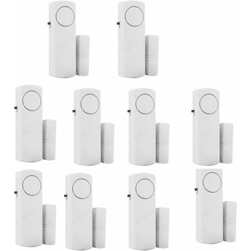 Image of 10er-Pack Fensteralarm mit kabellosem Türmagnetsensor für Haussicherheitssystem, Pooltüralarm