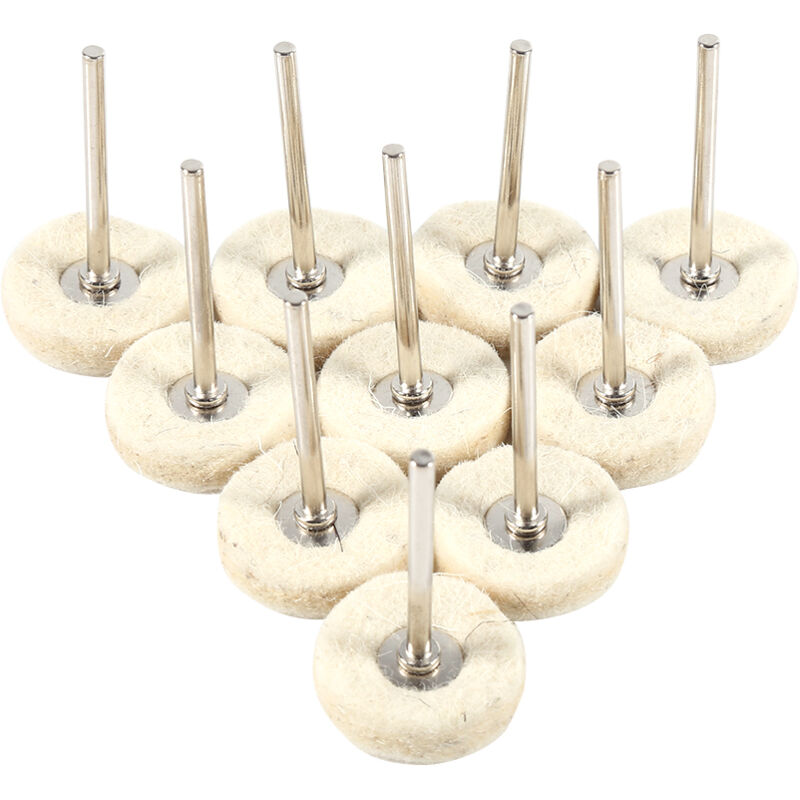 Image of Eosnow - 10PCS 25MM Wollfilz Polieren Polieren Bohrer Schleifer Rad Pinsel Mit Griff Für Dreh Werkzeug