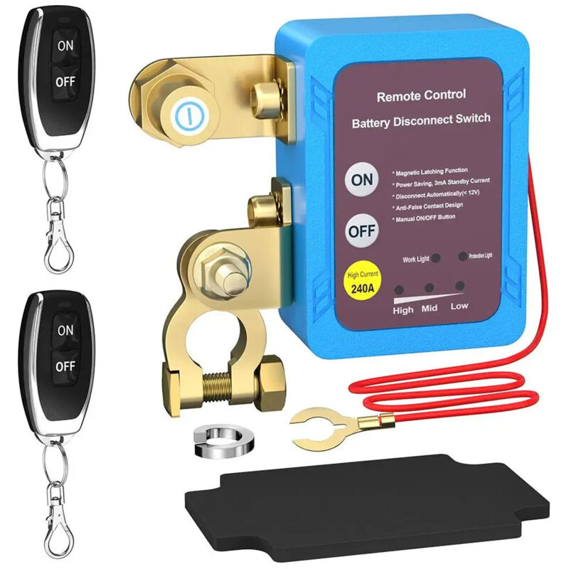 Image of Coocheer - 12-V-Batteriestromkreisschalter, 240-A-Batterieschalter, Autobatterieschalter, automatischer Stoppschalter für Auto, Boot, Wohnmobil, atv,