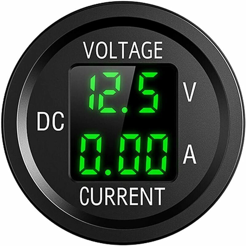 Image of Ulisem - 12 v Motorrad wasserdichtes LED-Digitalvoltmeter, 6 V–48 v Gleichstrom-Voltmeter für Autos, Motorräder, LKWs, Boote, Yachten (grün)