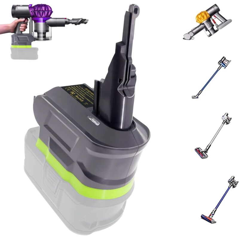 Image of 2-in-1 V7/8 Adapter für Ryobi 18V Lithium-Batterie Umrüsten auf Dyson V7/8 Handstaubsauger-Batterie Kompatibel mit V7/8 Animal V7/8 Absolute V7/8