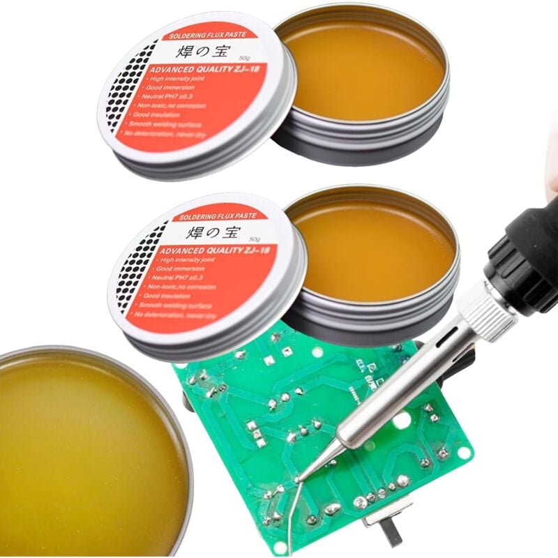 Image of Coocheer - 2 Stück/50 g Lötpaste, Lötpastenflussmittel, Lötpaste, praktisches Lötzubehör, geeignet für Schweißen ohne Strom