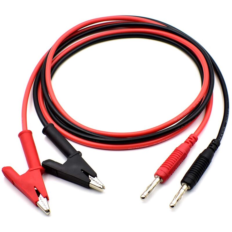 Image of Dolaso - 2 Stück 4 mm Bananenstecker auf Krokodilklemme Messleitungskabelsatz 14 awg für Multimeter Oszilloskop 3 Fuß