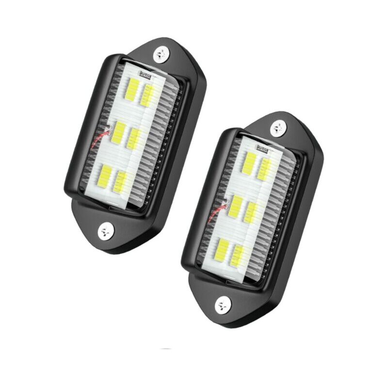 Image of Dolaso - 2 Stück LED-Kennzeichenleuchte, wasserdicht, 6 SMD-LED-Rückleuchten, Kennzeichenleuchte für 12 V/24 v, lkw, Van, Anhänger, Auto, Fahrzeug,