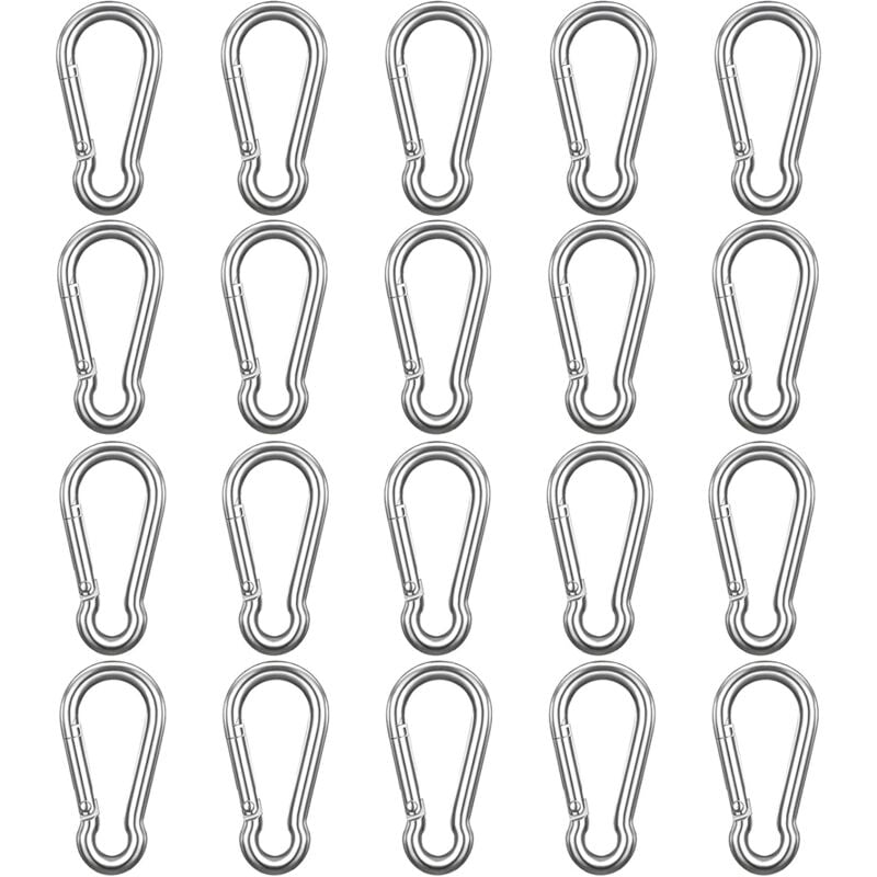 Image of 20 Stück&50 Stück Karabiner, 40x4 mm Karabinerhaken Klein Aluminiumkarabiner Schlüsselanhänger Karabiner Carabiner Anschluss für Rucksack Gürtel Zelt