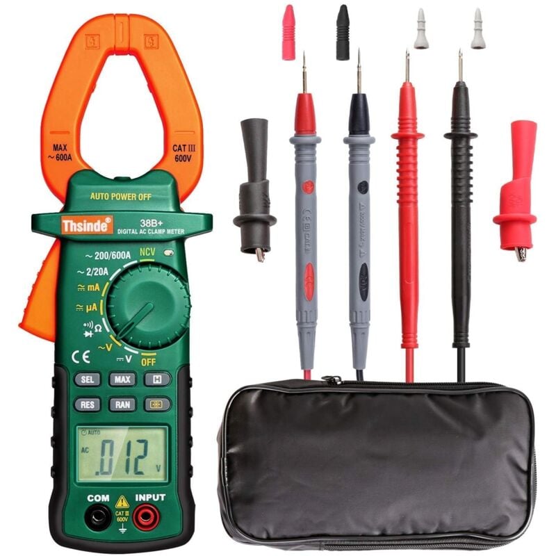 Image of Dolaso - 2000 Counts Digital Clamp Meter, Multimeter Amperemeter mit Aufbewahrungstasche ac/dc Volt ac/dc Strom Ohm Diodenwiderstand Test