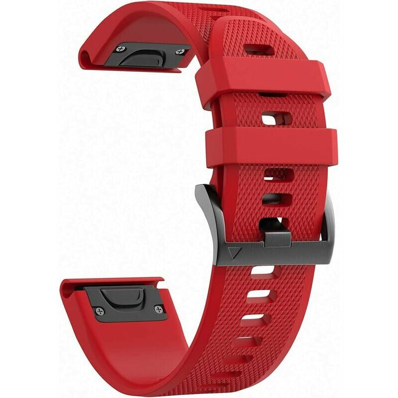 Image of 22 mm breite Quick Fit-Bänder Anti-Schweiß-Armband mit 5 Riemen, kompatibel mit Garmin Fenix 5/Fenix 5 Plus/Forerunner 935/Approach S60/Quatix 5 (Rot)