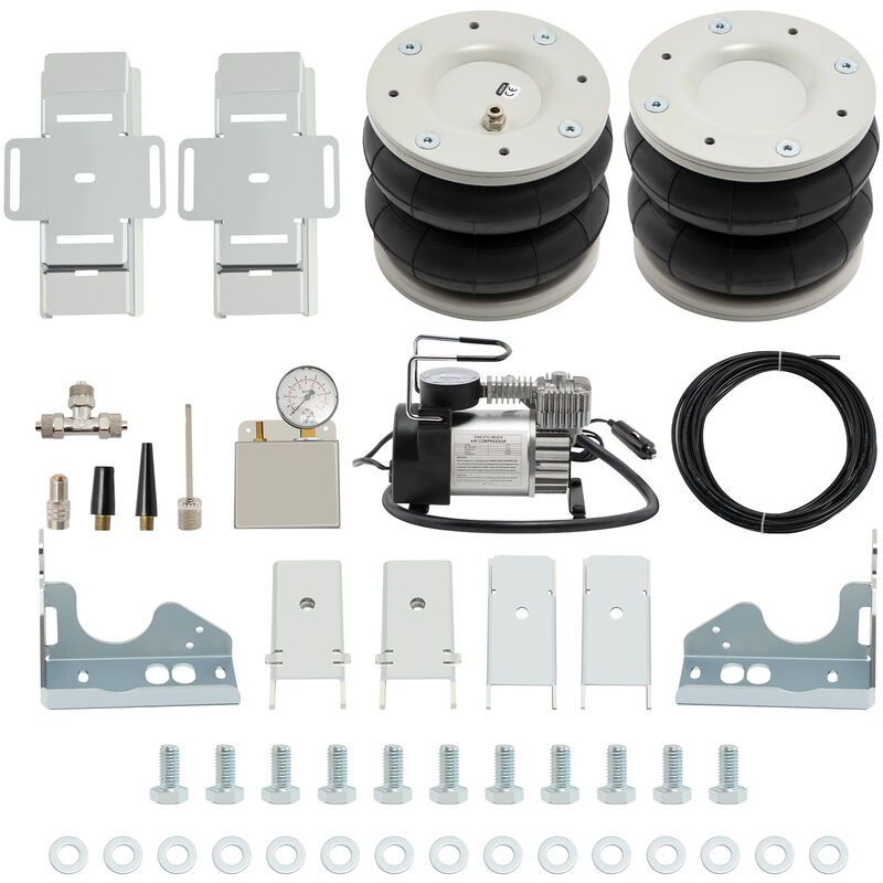 Image of Maxpeedingrods - 2x Luftfederung mit 12V Kompressor Kit for Mercedes Sprinter 06-20 4000KG Luftfederbalg Hinten Federbalg + Druckluftkompressor Air