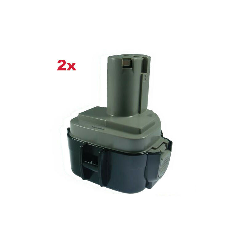 Image of 2x Trade-Shop Ni-MH Akku 12V / 3000mAh für Makita 8271D 8281DWAE 6914D 6917FDWDE 6271DWAET2 6271DWALE 4191DWAE 6317DWFE3 DA312DW 8271