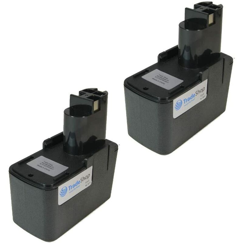 Image of Trade Shop - 2x Trade-Shop Ni-MH Werkzeug Akku 12V 3000mAh ersetzt Bosch und Skil 2 607 335 378 2607335471 2 610 910 405 261091405 2607335090 BAT-011