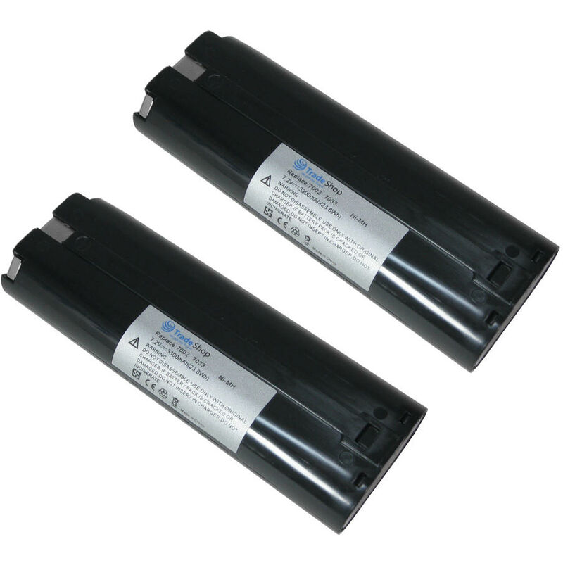 Image of 2x Trade-Shop Premium Werkzeug Ni-MH Akku 7,2V 3300mAh für Mikrofyn Mikrolaser ML-10LD, ML-10X, ML-11LD, ML-11X, ML-13X, ML-14i, ML-15i, ML-2, ML-23,