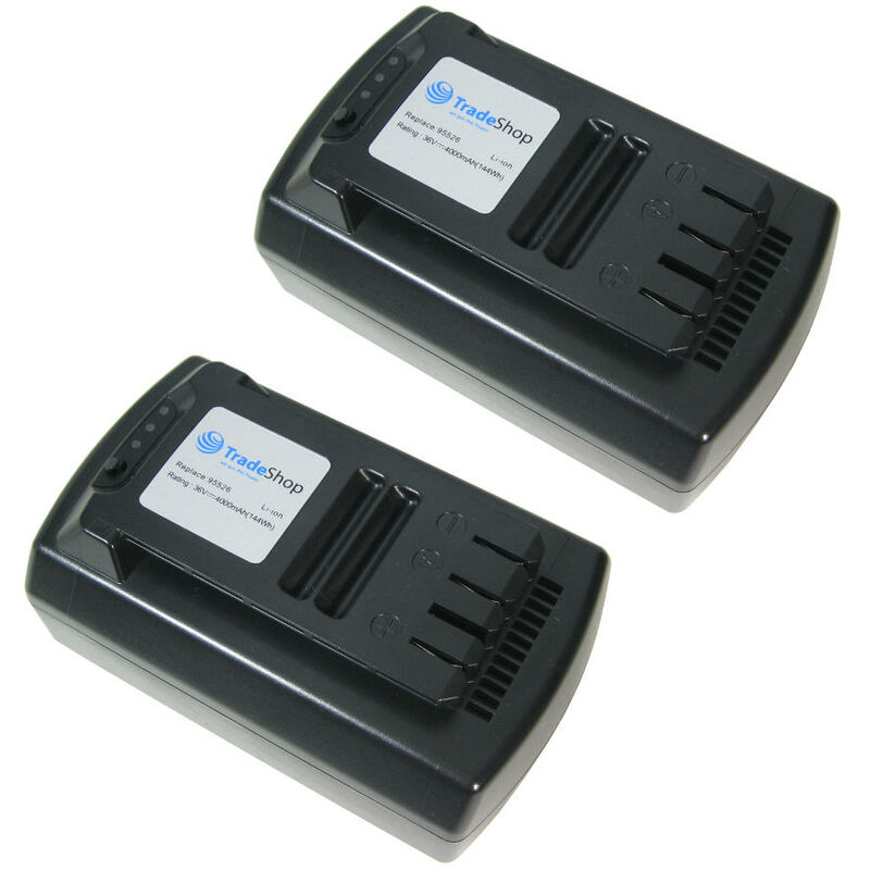 Image of Trade Shop - 2x Trade-Shop Premium Li-Ion Akku 36V / 4000mAh / 144Wh für Güde 95540 95650 95545 95655 95680 95660 95665 ersetzt Güde 95526 95543