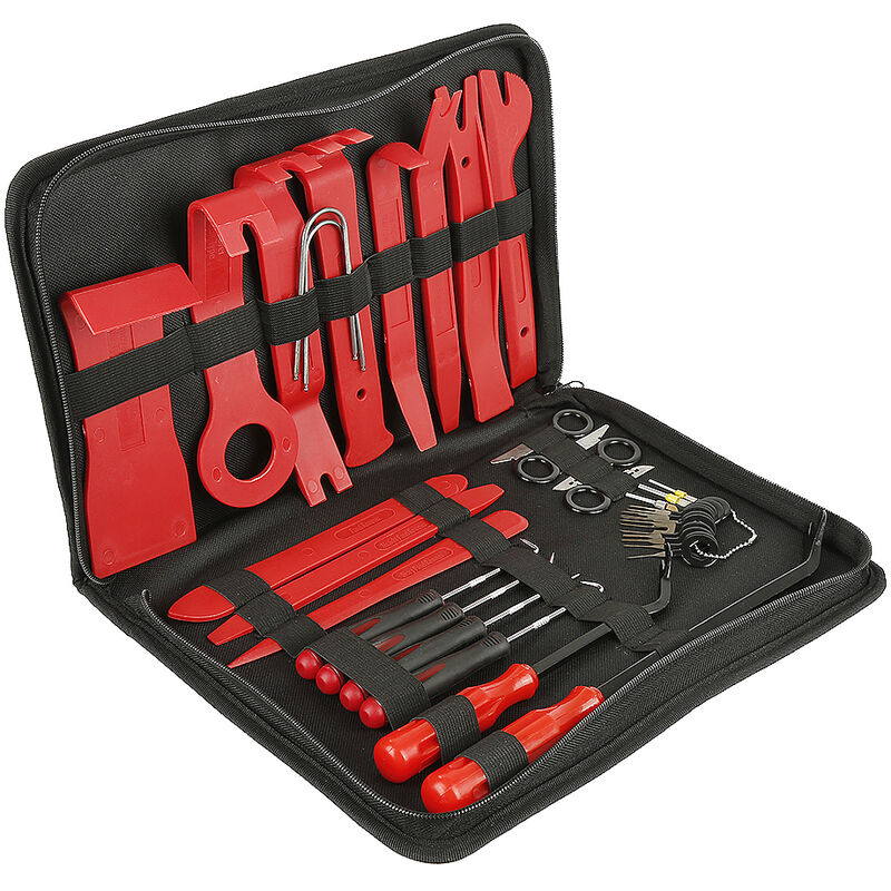 Image of 35 Stück Werkzeuge Demontage Installation Autoradio Innenverkleidung Werkzeuge für Türverkleidung - Werkzeug Rolltasche