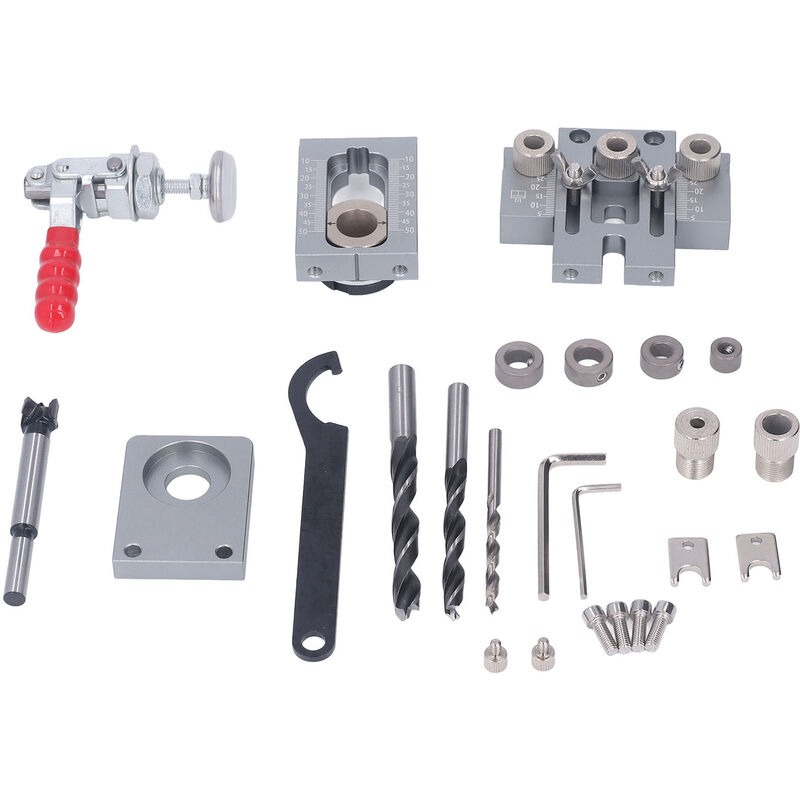 Image of Eosnow 3-in-1 Holzbearbeitungs-Bohrlokator, Schnellspannbegrenzung, verstellbares Locher-Werkzeug-Set