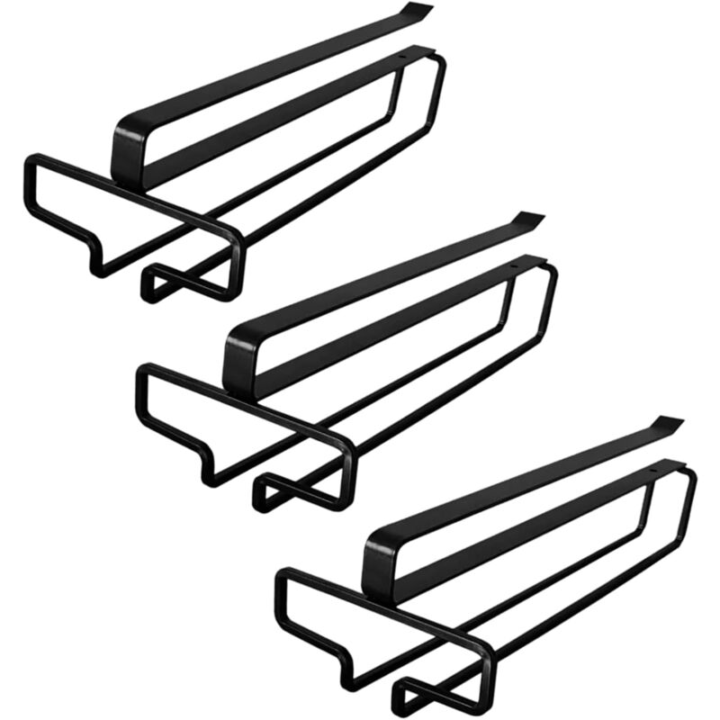 Image of 3 Stück Weinglashalter zum Aufhängen, Weinglashalter unter dem Schrank, ohne Bohren, zum Aufhängen von Stielgläsern, Metall-Gläseraufhänger für Regal