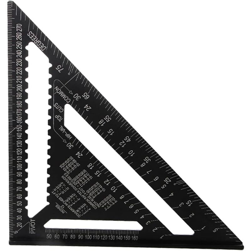 Image of Dolaso - 30 cm Dreieck-Winkelmesser, Aluminiumlegierung, quadratisch, Zimmermannsdreieck, metrisch, professionelles Tischler-Winkellineal,