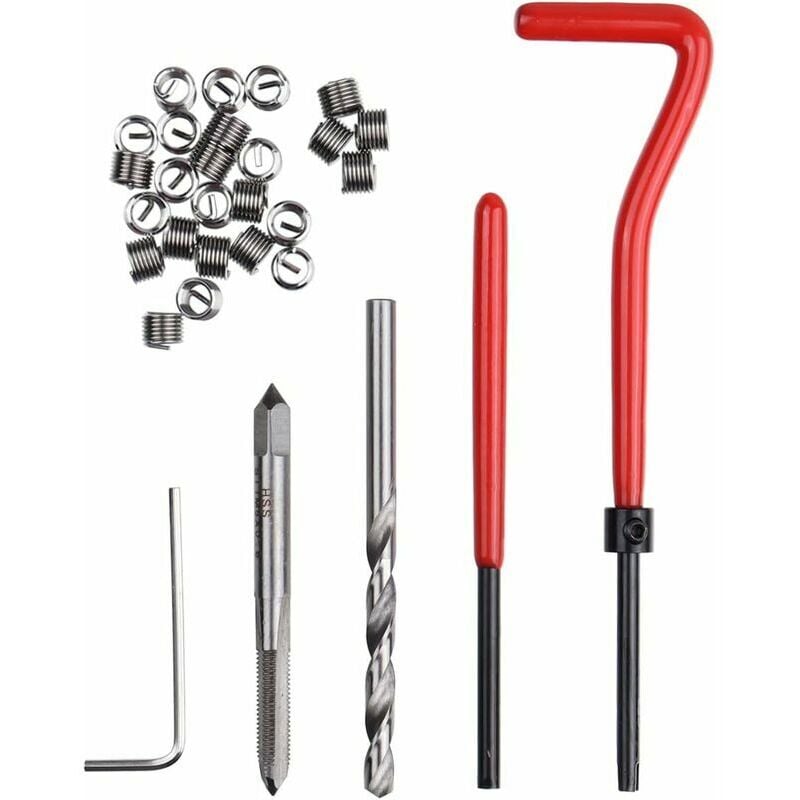 Image of 30 Stück M5 x 0,8 mm Gewinde Reparatur Einsatz Kit, Rostfreier Stahl Gewindereparatursatz Helicoil Coil Kompatibel Handwerkzeug Set für Auto Reparatur