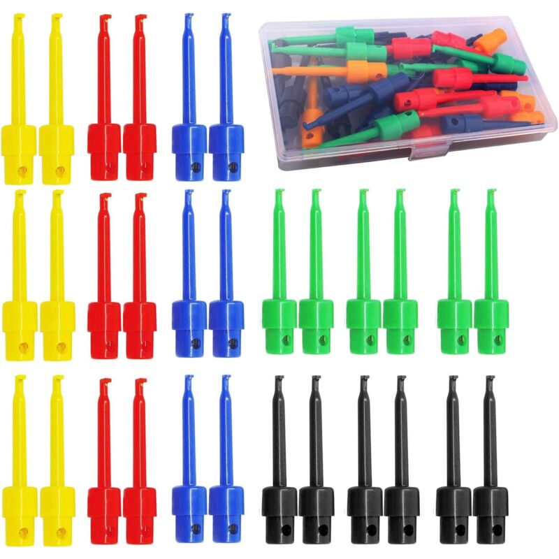 Image of 30 Stück Messpinzetten, Messspitzen, Multimeter-Draht-Testclip, Mini-Elektronik-Testsonden-Set, für Reparaturwerkzeug, PCB-Tester-Clip,