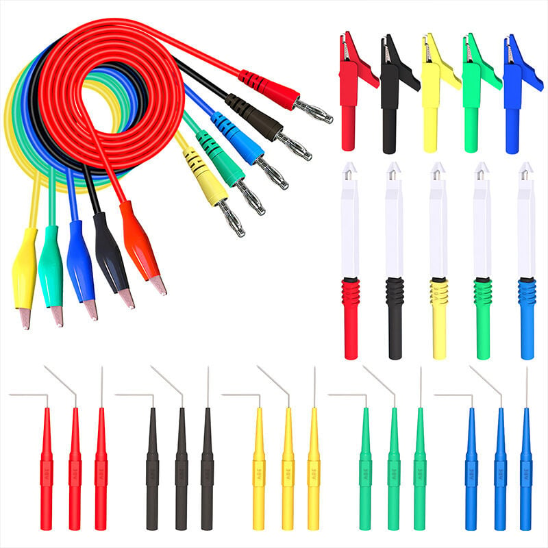 Image of 30-teilige Back-Probe-Kits, Bananenstecker zum Abklemmen von Messleitungen mit Draht-Piercing-Sonden, Clip-Back-Probe-Pins