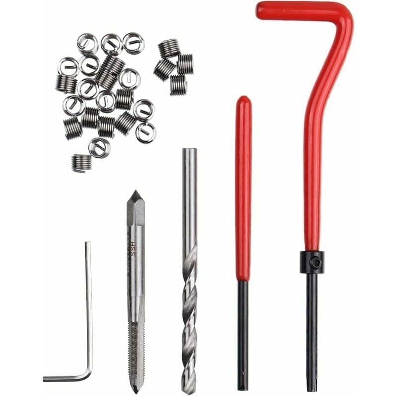 Image of 30 Stück M5 x 0.8mm Gewinde Reparatur Einsatz Kit Rostfreier Stahl Gewindereparatursatz Thread Repair Kit Kompatibel Handwerkzeug Set für Auto