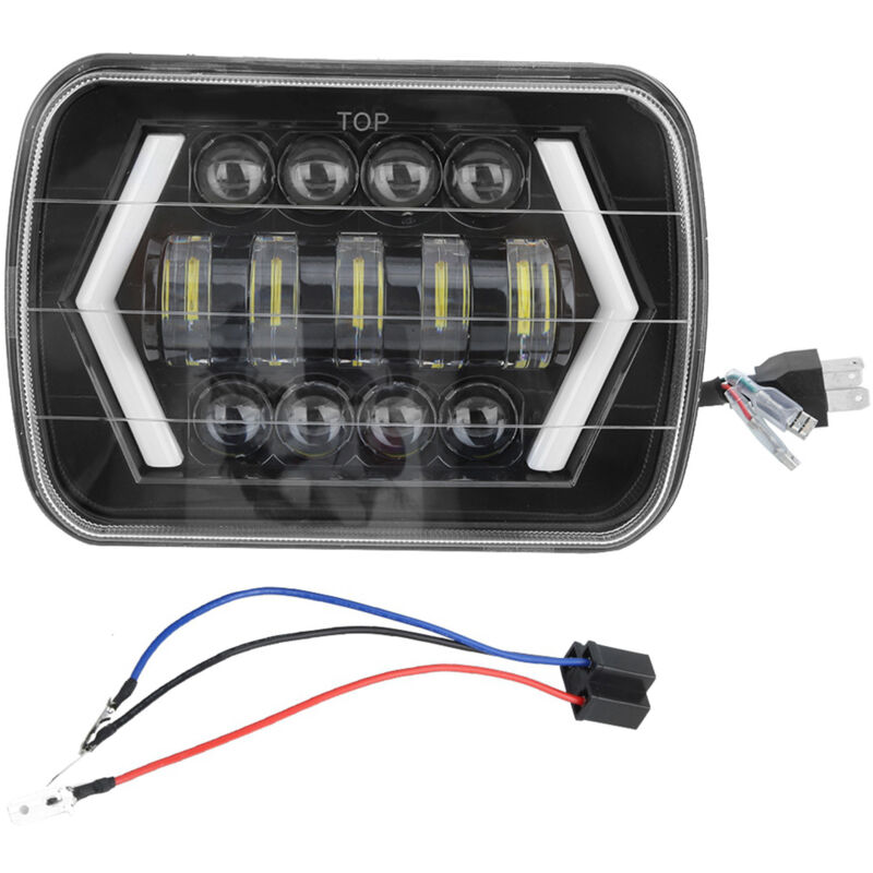 Image of 300W 7in led Autoscheinwerfer Aluminiumschale quadratische Frontleuchte passend für Jeep Wrangler