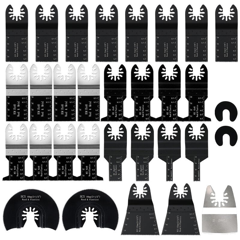 Image of Dolaso - 31-teiliges oszillierendes Multifunktions-Sägeblatt, Multifunktions-Oszillierwerkzeug-Zubehör, Universal-Sägeblatt für Bosch Dewalt Makita,