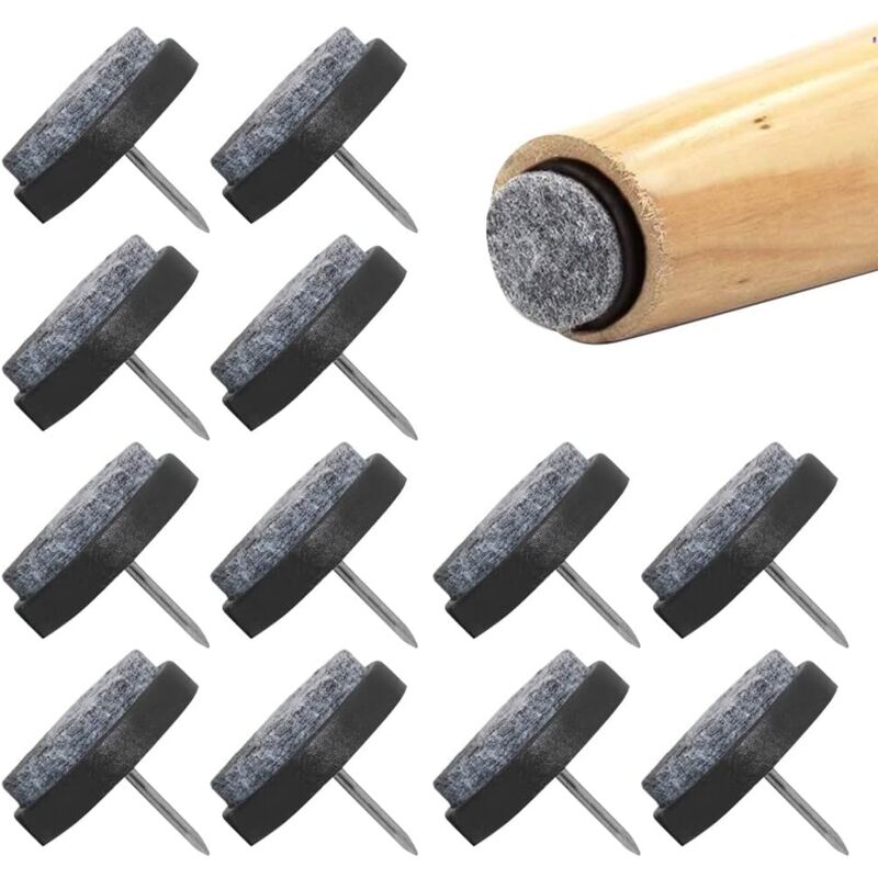 Image of 48PCS Nageln Möbelgleiter Stuhlgleiter Nageln Möbel Filz Stuhl Stuhlschoner Tischbeinschoner (22 mm) - mit Kunststoffbox