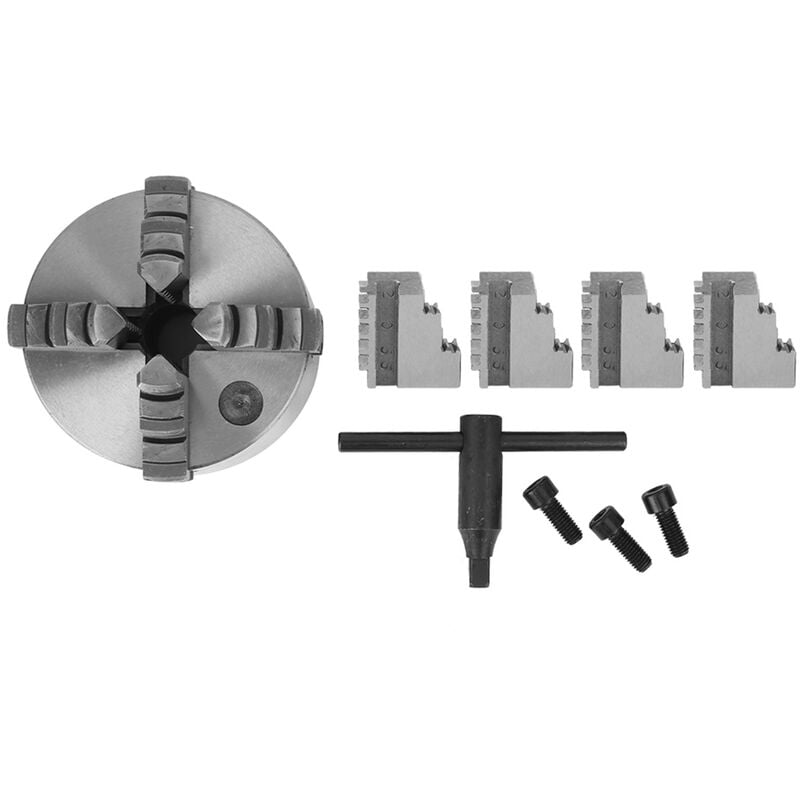 Image of Eosnow 4-Backen-Spannfutter, selbstzentrierend, 100 mm, 3,9 Zoll Spannbereich, hohe Genauigkeit für Drehmaschinen