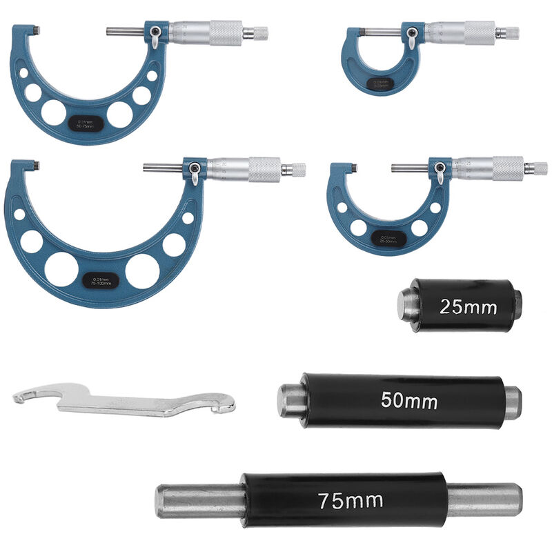 Image of Eosnow 4-teiliges Mikrometer-Lagerstahl-Hochprzisions-Auendurchmesser-Messwerkzeug 0-100 mm