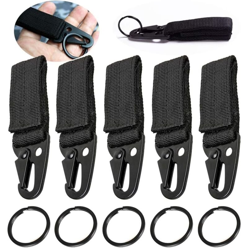 Image of 5 Stück Outdoor Gurtband Hängende Schnalle Nylon Taktische Schlüsselanhänger Taktischer Hängender Karabiner Gurtband für Bergsteigen, Camping,