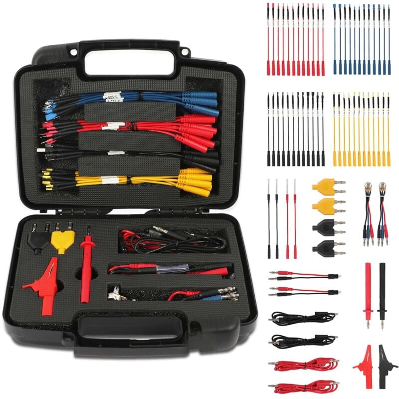 Image of Dolaso - 68-teiliges Kfz-Messleitungsset, Multimeter-Messleitungsset, Kfz-Set mit elektrischen Breakout-Kabeln mit Klemmen, Krokodilklemme,