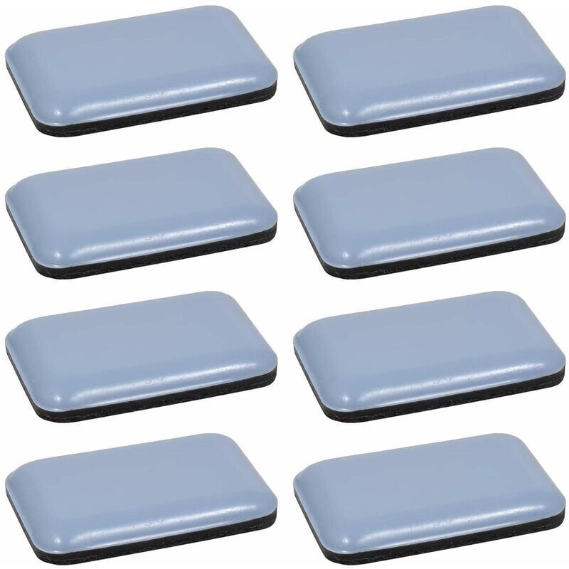 Image of 8x Teflon-Gleitpad, Teflon-PTFE-Rechteck-Klebeaufkleber, 35 x 25 mm, Schutz für Boden, Parkett, Fuß, Stuhl, Möbel